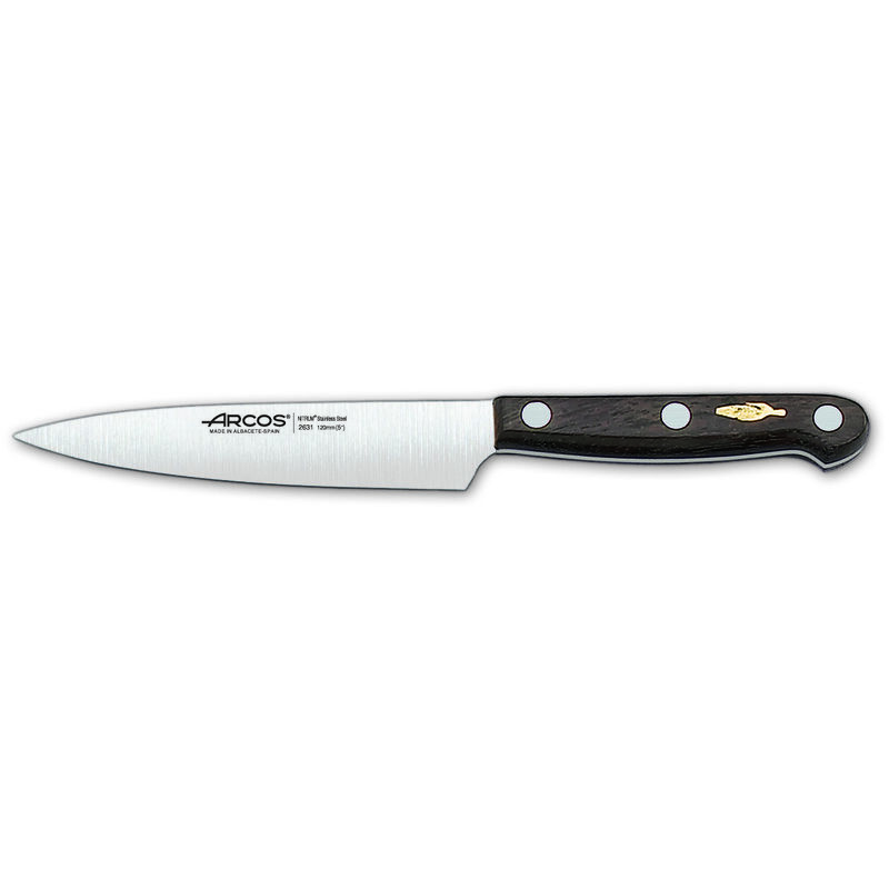 Image of Arcos - Coltello da cuoco Palissandro - Prof 263100 acciaio inox Nitrum e mango palissandro con lama 12 cm, e Cover Blade