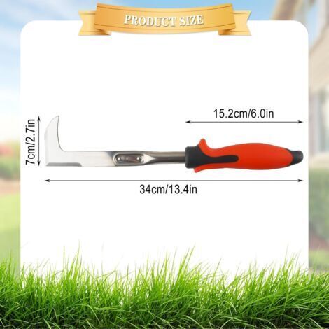 Coltello da diserbo manuale in acciaio inossidabile CCYKXA, attrezzo da diserbo manuale resistente in acciaio al manganese, raschietto da giardino con impugnatura ergonomica per giunti, muschio ed erb