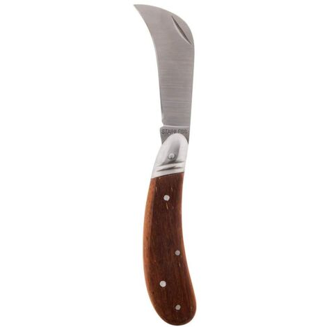 Coltello da elettricista con manico in legno e griglia per ananas, coltello da tappeto, coltello da esterno