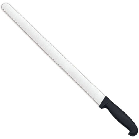 Coltello da Pane professionale manico atossico antiscivolo gommato lama seghettata in acciaio - MISURA: Cm 30