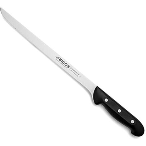 Coltello da prosciutto Arcos Maitre 151200 in acciaio inox Nitrum e mango polipropilene con lama da 27,5 cm in blister.