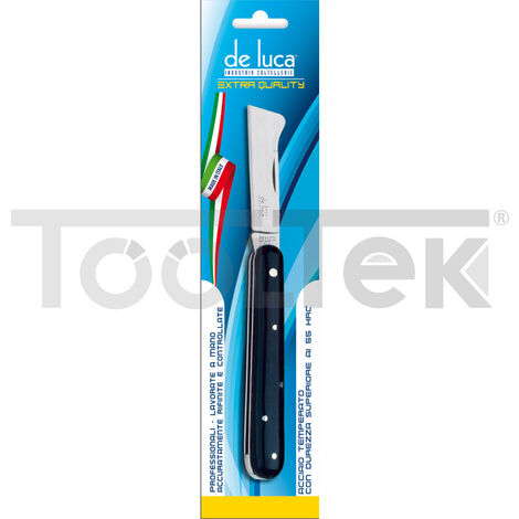 COLTELLO INNESTO ACCIAO INOX LAMA TEMPERATA USUALE 6,5cm LAVORATO MANO DE LUCA