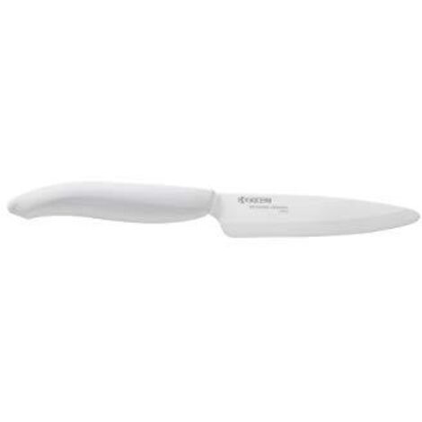 Coltello Kyocera in ceramica, coltello multiuso, lama 11 cm, lama in ceramica zirconia, levigata a mano, estremamente affilata, lavabile in lavastoviglie, manico bianco, FK-110 WH-WH