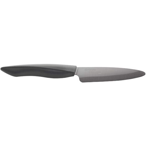 Coltello Kyocera in ceramica, coltello multiuso, lama 11 cm, lama in ceramica zirconia nera, levigata a mano, affilata, lavabile in lavastoviglie