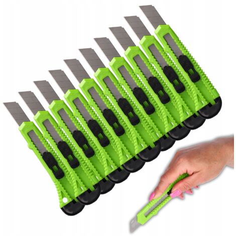 COLTELLO LAMA A SPEZZARE PER CARTA DA PARATI E RIVESTIMENTI 18 mm COLTELLO UNIVERSALE 10 pz