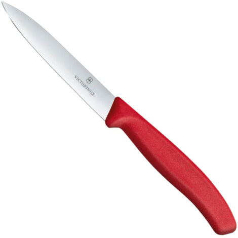 Coltello liscio per verdure, lunghezza 100/212 mm - rosso