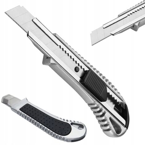 Coltello metallico per tappezzeria con lama spezzabile 18mm