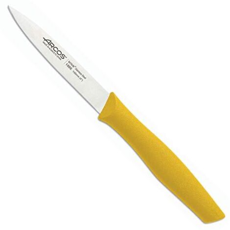Coltello Mondador Arcos Nova 188625 in acciaio inox Nitrum e mango Polipropilene, colore giallo 10 cm lama nel box espositivo