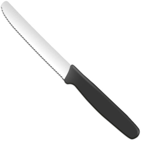 Coltello multiuso seghettato 112/211 mm - nero