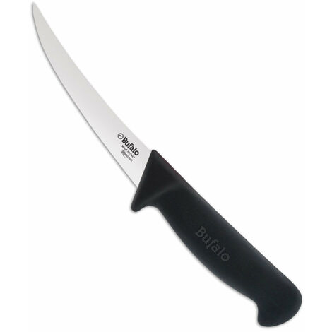 Coltello per Disosso Curvo Lama 13 cm Bufalo S102/13 Manico Nero