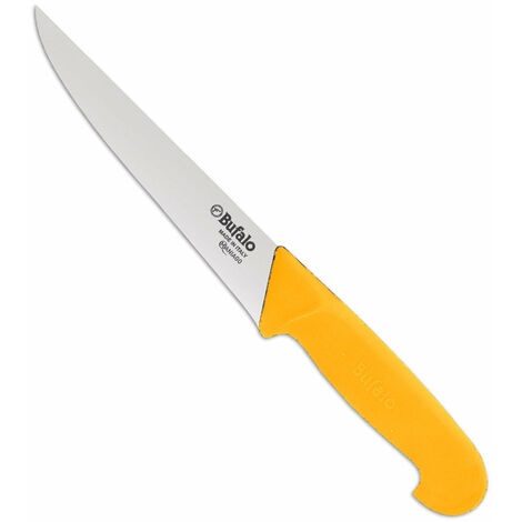 Coltello per Scannare Lama 18 cm Bufalo Scanno Costa Dritta S95/18 Manico Giallo
