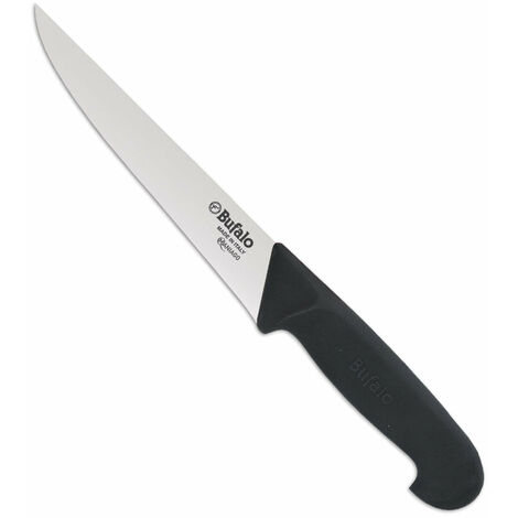 Coltello per Scannare Lama 18 cm Bufalo Scanno Costa Dritta S95/18 Manico Nero