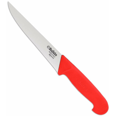 Coltello per Scannare Lama 18 cm Bufalo Scanno Costa Dritta S95/18 Manico Rosso