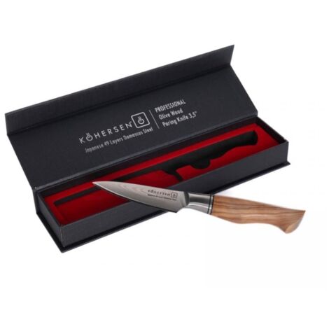 COLTELLO PER SPELUCCHIARE FRUTTA E VERDURA KOHERSEN PROFESSIONALE LEGNO D'ULIVO 8,9 cm