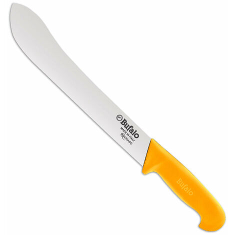 Coltello Scimitarra Lama 30 cm Bufalo Macello S116/30 Manico Giallo