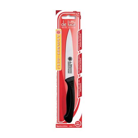 Coltello spelucchino professional de luca manico plt/inox cm 11 (6 pezzi) Deluca