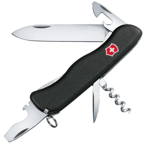 Coltello svizzero Victorinox Trailmaster, sistema di chiusura sicuro, 12 funzioni, cacciavite a croce, 130 g, colore nero