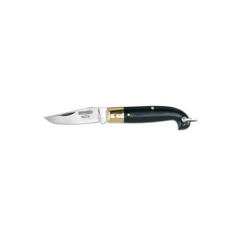 COLTELLO ZUAVO LAMA IN ACCIAIO INOX CON MANICO FINTO CORNO  cm.14,5  23145    AUSONIA