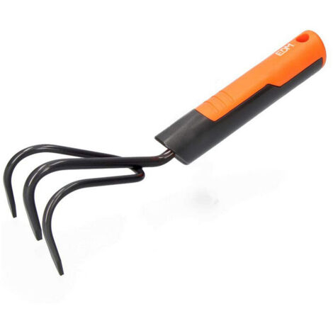 Coltivatore con 3 denti da giardinaggio 25 cm Colore Grigio/arancio EDM