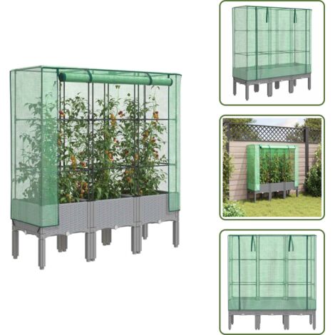 Coltivazione - vidaXL Letto Rialzato con Copertura Serra Effetto Rattan 120x40x140 cm - Piante