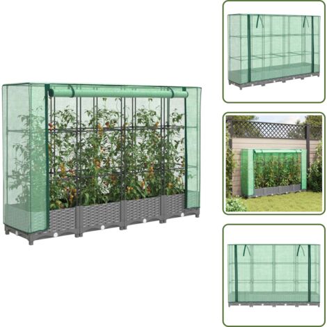 Coltivazione - vidaXL Letto Rialzato con Copertura Serra Effetto Rattan 160x40x123 cm - Piante
