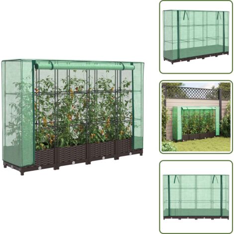 Coltivazione - vidaXL Letto Rialzato con Copertura Serra Effetto Rattan 160x40x123 cm - Piante