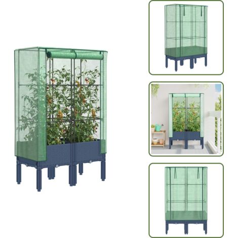 Coltivazione - vidaXL Letto Rialzato con Copertura Serra Effetto Rattan 80x40x140 cm - Piante