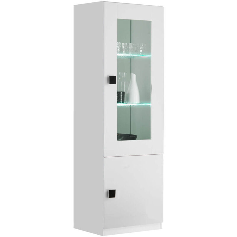 Altobuy - columbus - Vitrine 1 Porte (Gauche ou Droite) Laquée Blanc