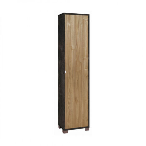 Columna 1 Puerta 43L x 29P x h190 – Acabado Negro Mate y Madera Nogal Stelvio – Sarmog
