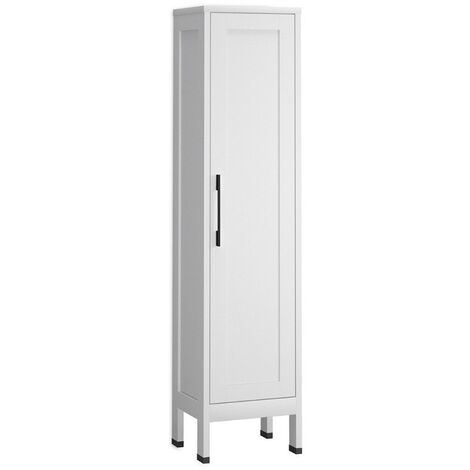 Columna Baño a Suelo 1 Puerta  160 x 35,7 x 32,5cm Blanco Mate Tirador Negro