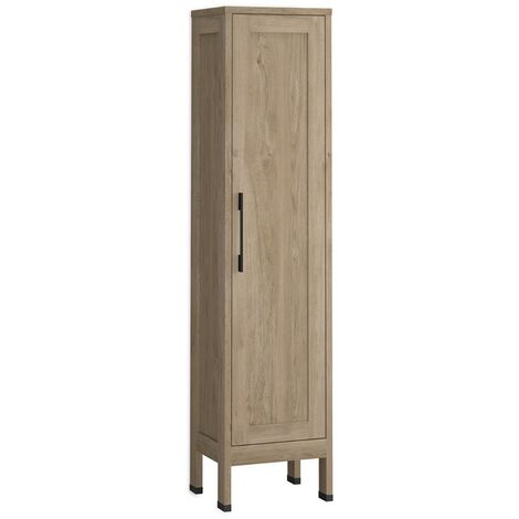 Columna Baño a Suelo 1 Puerta  160 x 35,7 x 32,5cm Roble natural Tirador Negro