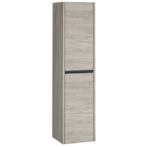 Columna Baño Suspendida 1 Puerta  140 x 34,9 x 32,2cm Pino gris Tirador Negro