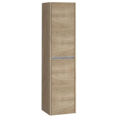 Columna Baño Suspendida 1 Puerta  140 x 34,9 x 32,2cm Roble natural Tirador Cromo