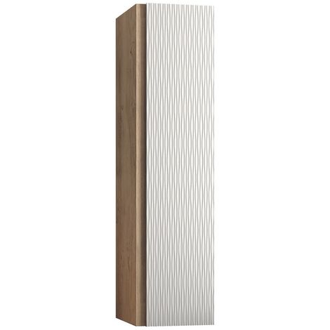 Columna Baño Suspendida 1 Puerta con Textura  140x34,9x33,9cm Blanco Mate