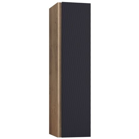 Columna Baño Suspendida 1 Puerta con Textura  140x34,9x33,9cm Negro Azabache