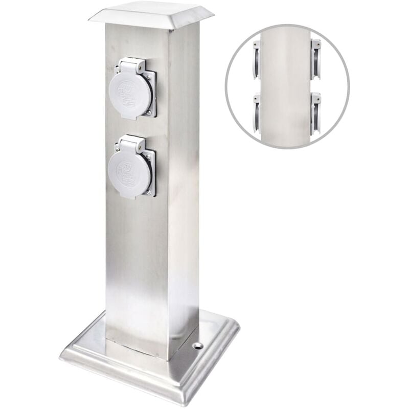 

Columna con enchufes para el jardín acero inoxidable negro