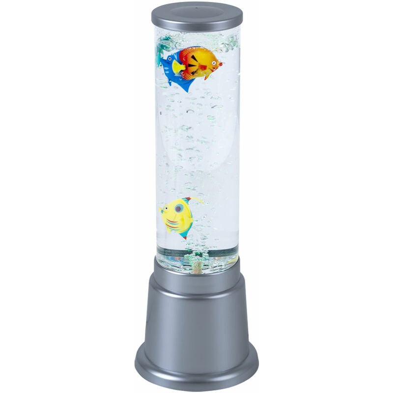 

Columna de agua DESIGN LED RGB con columna de burbujas que cambia de color Columna de 36 cm de alto Ø 12,5 cm, lámpara de sobremesa para habitación