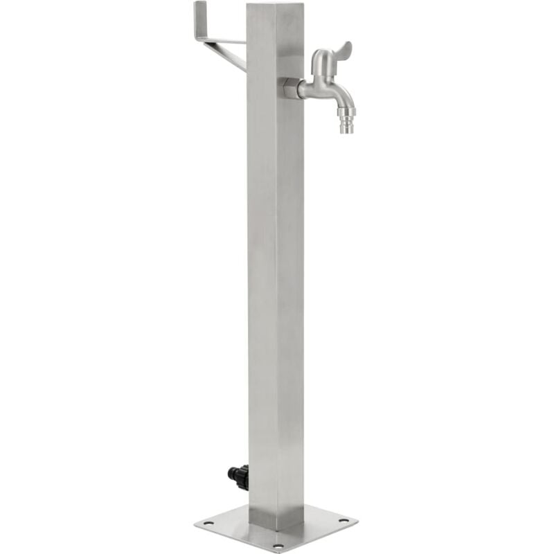 

vidaXL Columna de agua para jardín acero inoxidable cuadrada 65 cm - Plateado