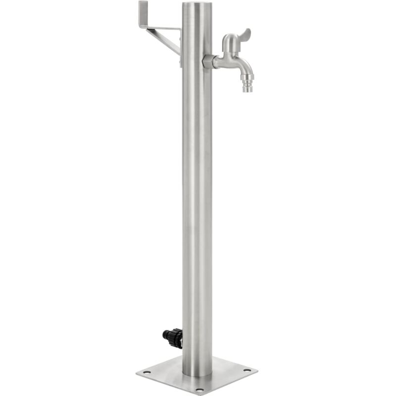 

vidaXL Columna de agua para jardín acero inoxidable redonda 65 cm - Plateado