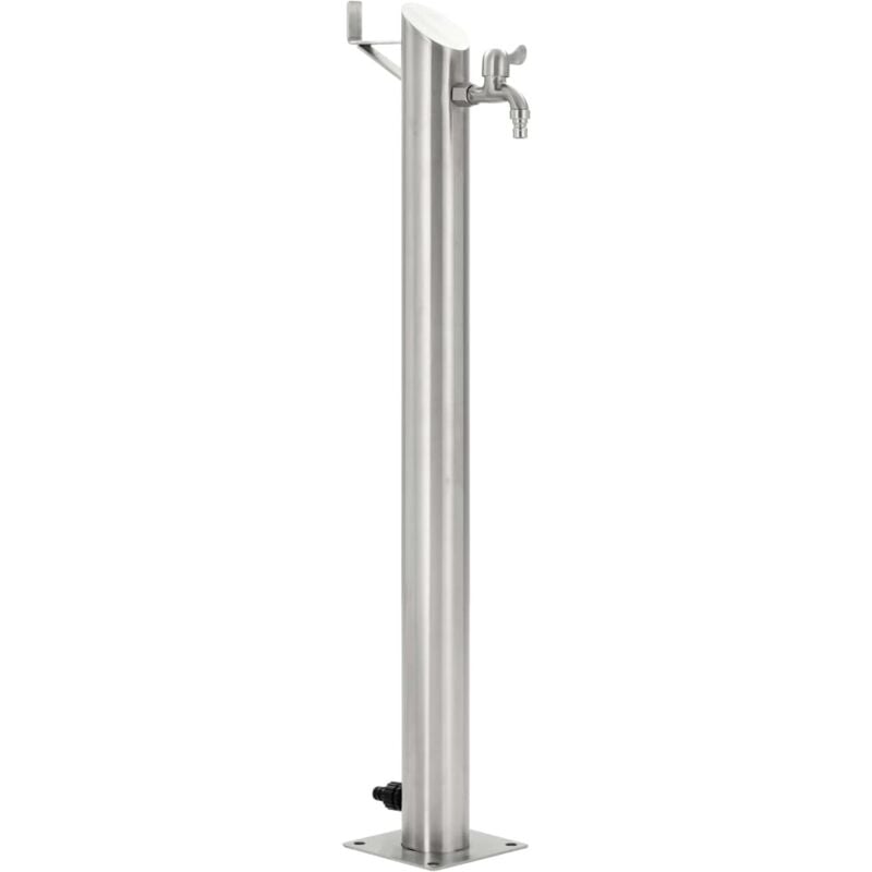 

vidaXL Columna de agua para jardín acero inoxidable redonda 95 cm - Plateado