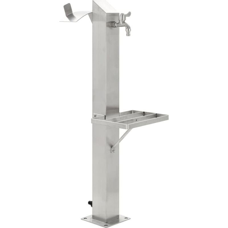 

Columna de agua para jardín acero inoxidable cuadrada 95 cm - Plateado