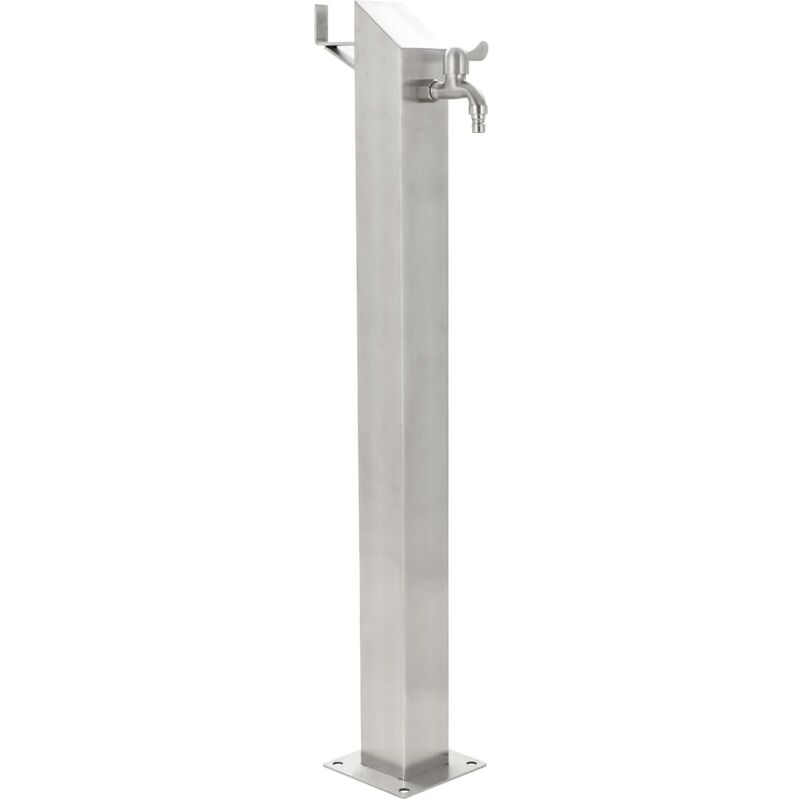 

Youthup - Columna de agua para jardín acero inoxidable cuadrada 95 cm - Plateado