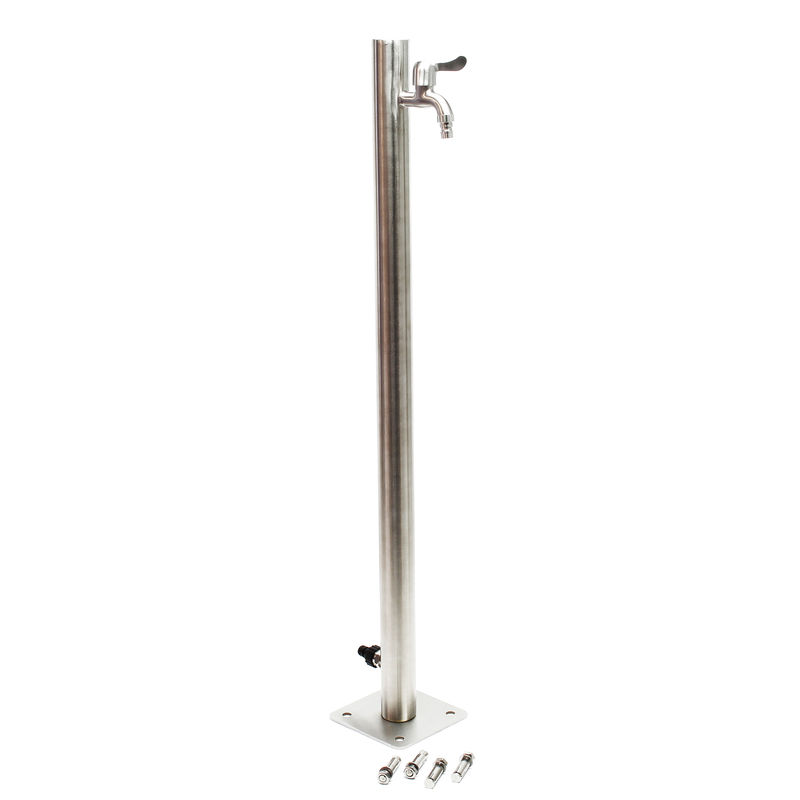 

Columna de agua 95,5cm redonda de jardín, acero inoxidable, grifo, conexión resitente a heladas y UV