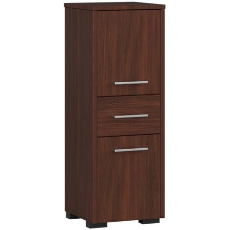 Columna de baño AKORD FIN Roble Sonoma 30 cm 2 puertas 1 cajón frente en color Roble Sonoma 3 estantes 30x30x85 cm