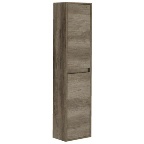 kleankin Armario Alto de Baño Mueble Columna Estrecho Moderno con 1 Puerta  Estante Ajustable y 3 Compartimentos Abiertos 39x30x168 cm Gris, Moda de  Mujer