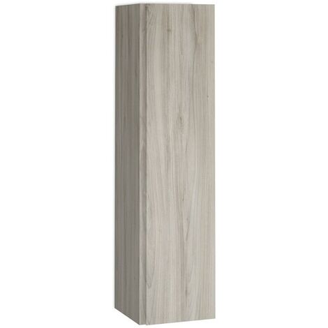 Columna de Baño Suspendida 1 Puerta  Armario Alto Baño Colgante 140x34,9x32,2cm Pino gris