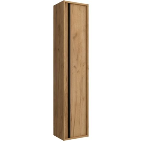 Columna de baño suspendida 30x140 cm roble africano con una puerta - Astoria