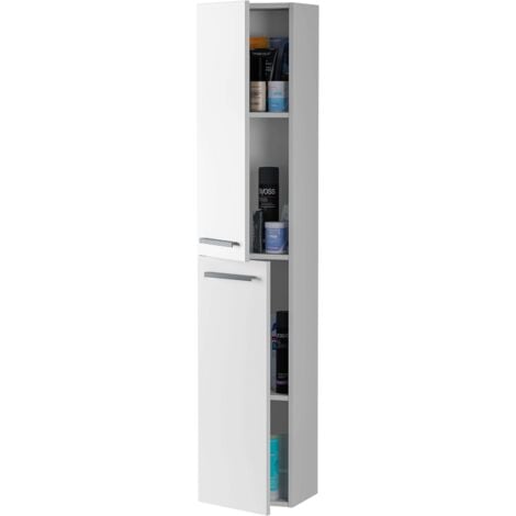 Columna de Baño Suspendida Aruba en Melamina Color Blanco Brillo 30x150 cm
