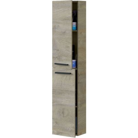 Columna de Baño Suspendida Aruba en Melamina Color Roble Alaska 30x150 cm