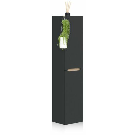 Columna de baño suspendida Opera Antracita - Roble (ancho) x 135cm (alto)